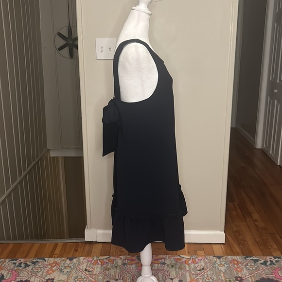 Sézane Mathilde Tie Bow Back Dress in Marine Blue Size FR 38, US 6 - Picture 8 of 11